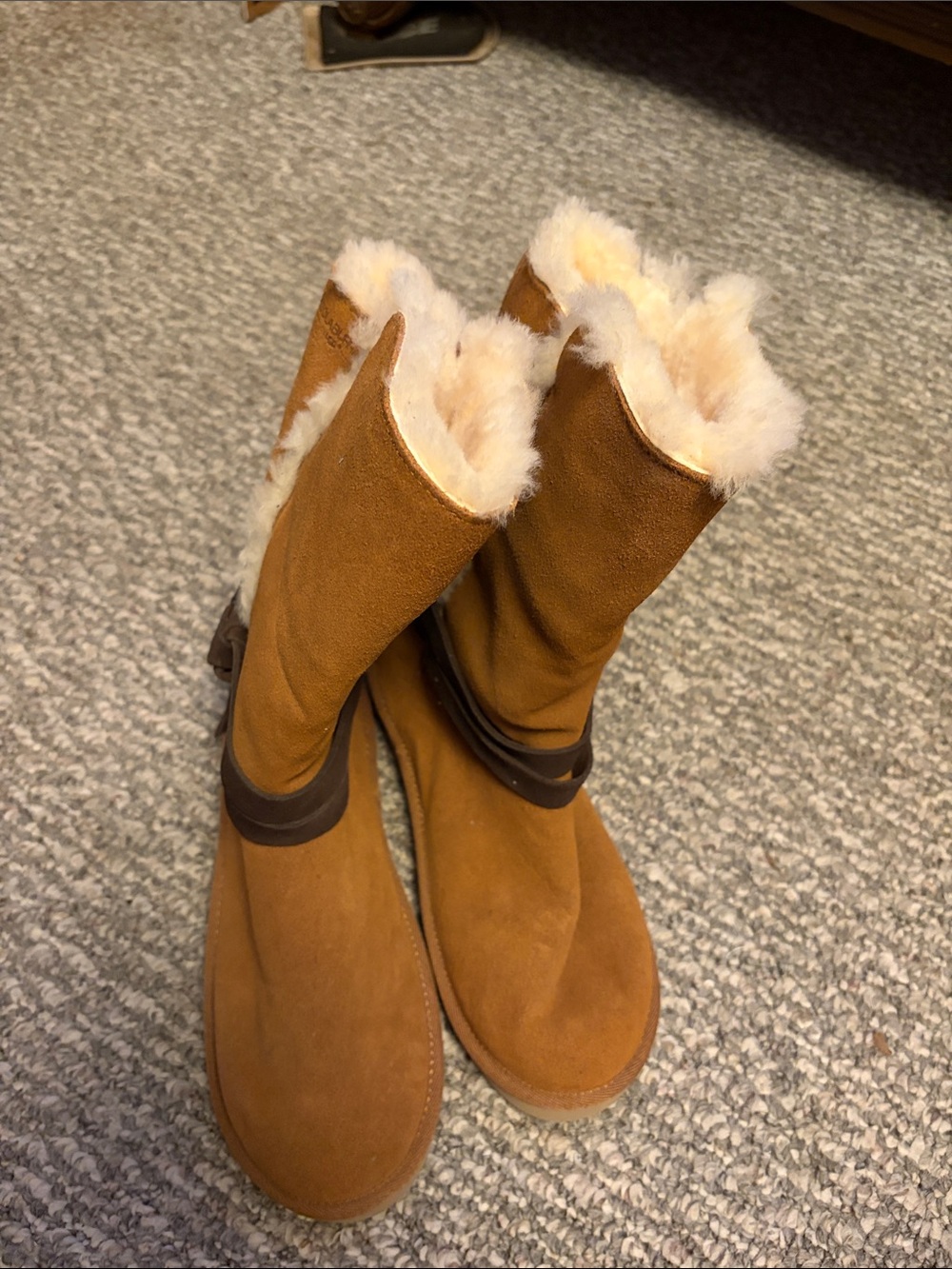 Koolaburra Chestnut Suede Shearling-Lined Winter Boots